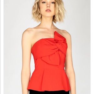 Adelyn Rae Rozina red strapless bow top